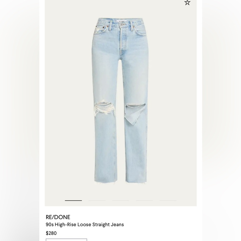 Re/Done Light Blue Straight Leg Jeans